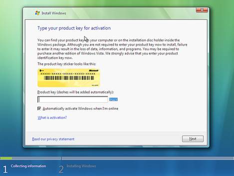 Windows Vista Product Key