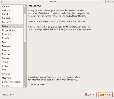 Ubuntu Language Selection